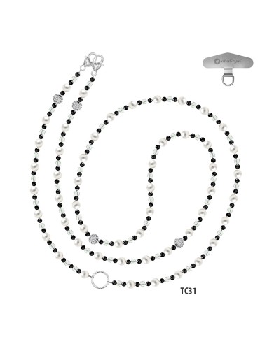 PERLES DE TÉLÉPHONE DE 60 CM DE LONG AVEC ANNEAU PORTE-LUNETTES