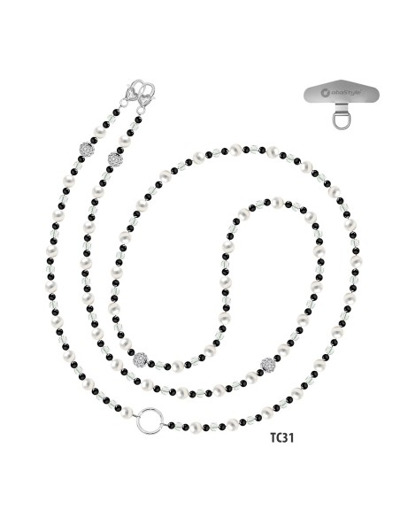 PERLES DE TÉLÉPHONE DE 60 CM DE LONG AVEC ANNEAU PORTE-LUNETTES