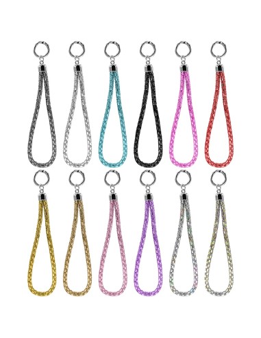 RHINESTONES WRIST STRAP WITH PATCH FOR SMARTPHONE CASE