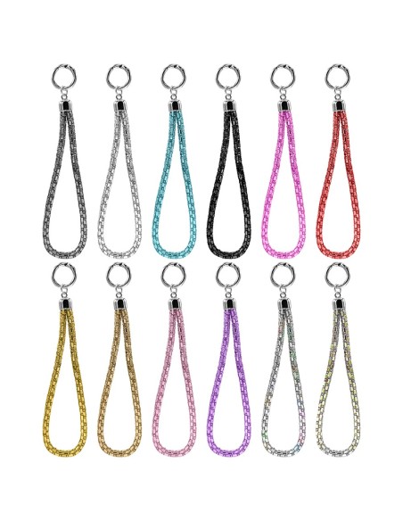 RHINESTONES WRIST STRAP WITH PATCH FOR SMARTPHONE CASE