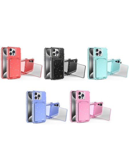 GLITTER HARD COVER WITH MIRROR AND STAND FUNCTION