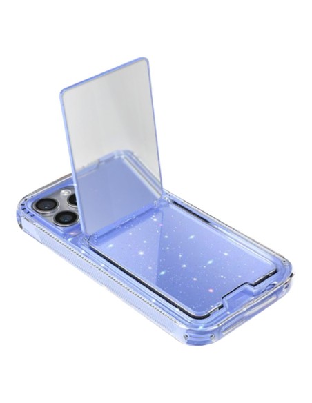 COVER RIGIDA GLITTER CON SPECCHIO E FUNZIONE STAND