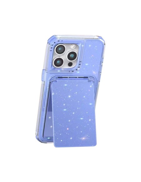 GLITTER HARD COVER WITH MIRROR AND STAND FUNCTION