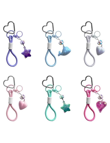 PENDENTIF POLYVALENT AVEC BRELOQUES ET CROCHET EN FORME DE CŒUR