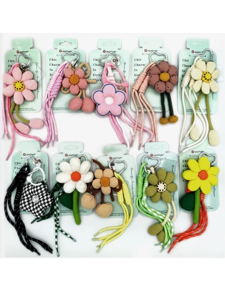 PENDENTIF MULTIFONCTIONNEL À MOTIF FLORAL ET CROCHET EN FORME DE CŒUR