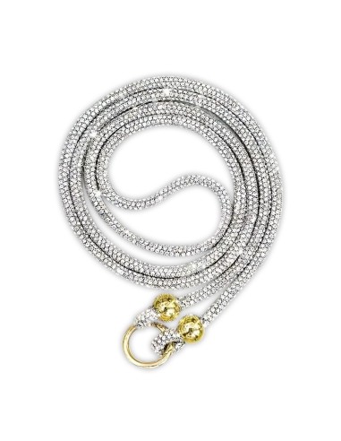 NECK LACE WITH RHINESTONE AND METAL PATCH