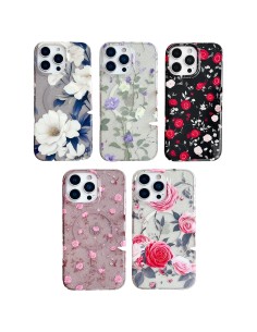 ÉTUI SOUPLE À BORDS RENFORCÉS AVEC MOTIFS DE PAILLETTES ET DE FLEURS