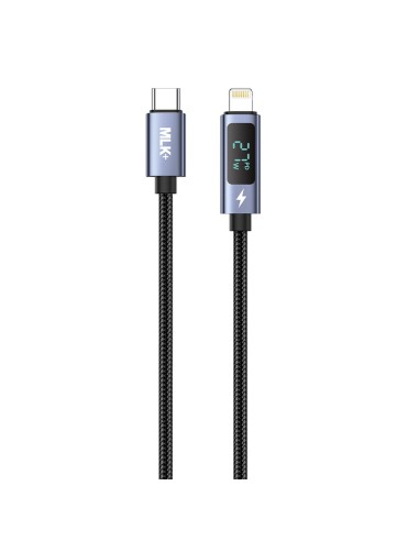MLK+ CAVO INTRECCIATO FAST CHARGE TYPE C TO LIGHTNING CON DISPLAY DIGITALE
