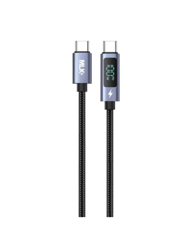 MLK+ CAVO INTRECCIATO FAST CHARGE TYPE C TO TYPE C CON DISPLAY DIGITALE 100W