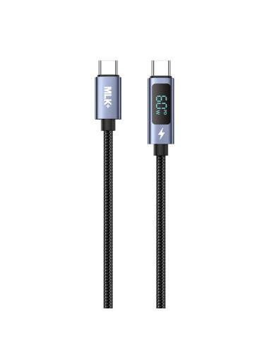 MLK+ CAVO INTRECCIATO FAST CHARGE TYPE C TO TYPE C CON DISPLAY DIGITALE