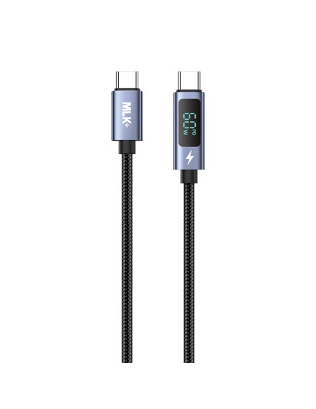 MLK+ CAVO INTRECCIATO FAST CHARGE TYPE C TO TYPE C CON DISPLAY DIGITALE