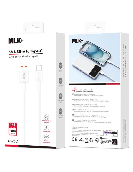 MLK+ 6A CÂBLE DE CHARGE ET DE DONNÉES CONNECTEUR TYPE C