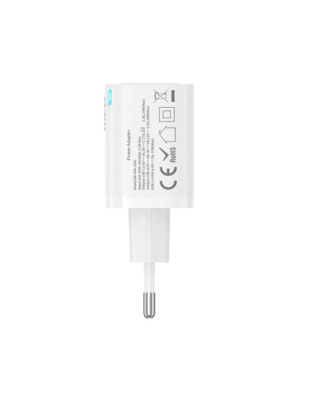 Dual port PD+QC mains charger
