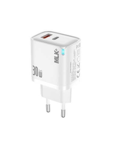 Dual port PD+QC mains charger