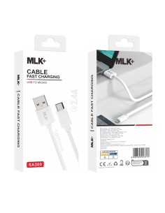 MLK+ CÂBLE DE CHARGE ET DE DONNÉES CONNECTEUR 2.4A V8