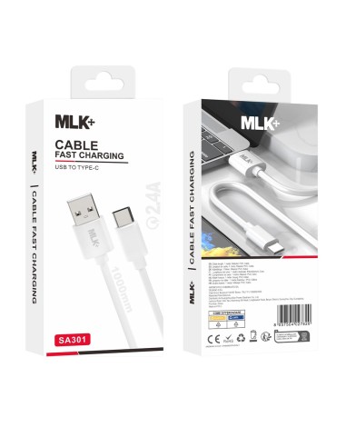 CÂBLE DE CHARGE ET DE DONNÉES MLK+ CONNECTEUR 2.4A TYPE C