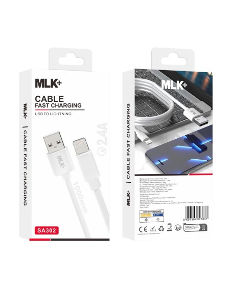 MLK+ CÂBLE DE CHARGE ET DE DONNÉES CONNECTEUR LIGHTNING 2.4A