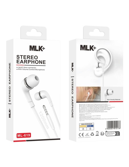 MLK+ IN-EAR WIRED EARPHONES JACK 3.5MM CONNECTOR