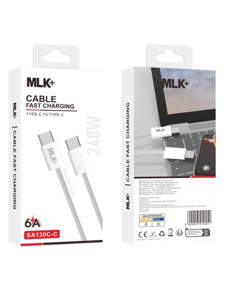 MLK+ 1 MT. TYPE C TO TYPE C 240W BRAIDED FAST CHARGING CABLE