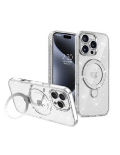 MAGNETIC GLITTER SOFT COVER CASE WITH FOLDABLE KICKSTAND