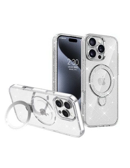 COVER MORBIDA MAGNETICA GLITTER CON SUPPORTO INTEGRATO