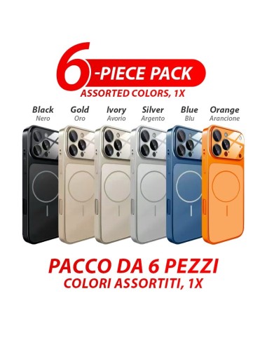 ÉTUI RIGIDE MAGNÉTIQUE EN VERRE SATINÉ - LOT DE 6 PIÈCES COULEURS ASSORTIES (1X)