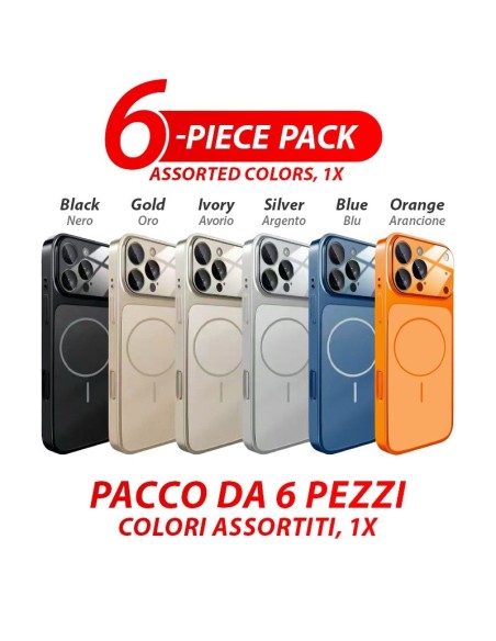 ÉTUI RIGIDE MAGNÉTIQUE EN VERRE SATINÉ - LOT DE 6 PIÈCES COULEURS ASSORTIES (1X)