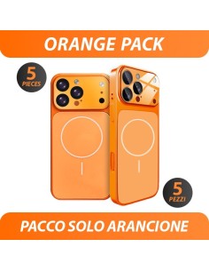 COVER RIGIDA MAGNETICA IN VETRO SATINATO - PACCO MONOCOLORE ARANCIONE