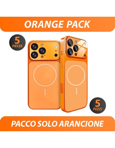MAGNETIC HARD COVER IN SATIN-FINISH GLASS - SINGLE-COLOR ORANGE PACK