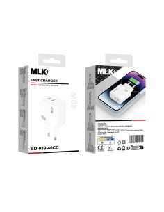 MLK+ CARICATORE DA RETE FAST CHARGE 40W DOPPIA USB-C PD