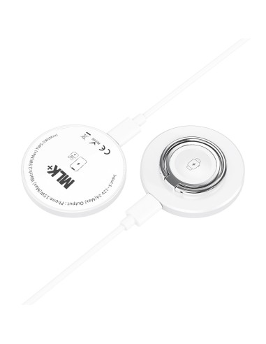 MLK+ CARICATORE MAGNETICO WIRELESS 15W 2 IN 1 CON SUPPORTO INTEGRATO