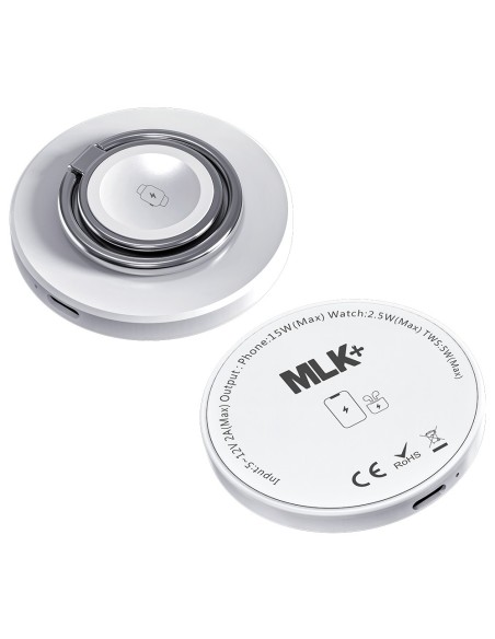 MLK+ 2-IN-1 WIRELESS MAGNETIC CHARGER 15W WITH INTEGRATED STAND