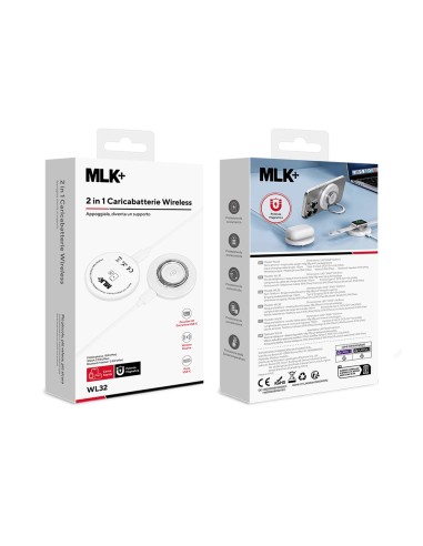 MLK+ CARICATORE MAGNETICO WIRELESS 15W 2 IN 1 CON SUPPORTO INTEGRATO