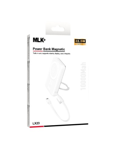 MLK+ BANQUE D'ALIMENTATION MAGNÉTIQUE 10000mAh 22.5W AVEC SUPPORT INTÉGRÉ ET CÂBLE TYPE-C