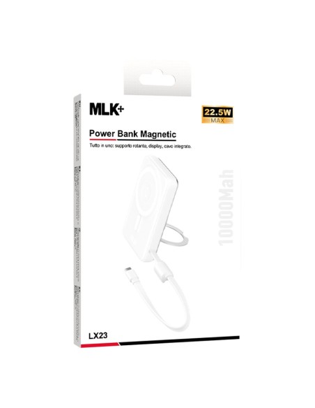 MLK+ MAGNETIC POWER BANK 10000mAh 22.5W WITH INTEGRATED STAND AND TYPE-C CABLE