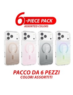 COVER RIGIDA MAGNETICA SEMITRASPARENTE EFFETTO SFUMATO - PACCO DA 6 PEZZI COLORI ASSORTITI (1X)
