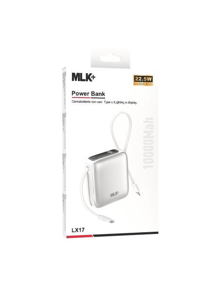 MLK+ 10000mAh 22.5W POWER BANK MIT INTEGRIERTEN TYPE-C- UND LIGHTNING-KABELN