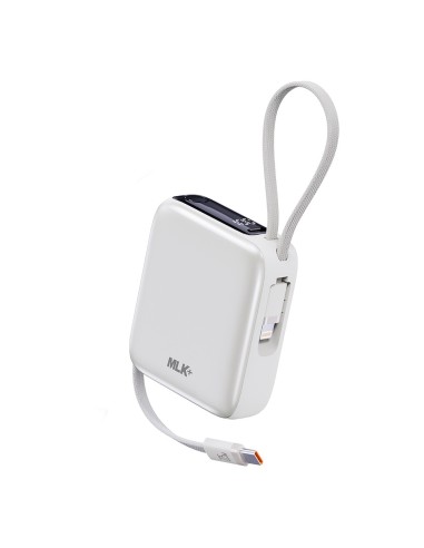 MLK+ POWER BANK 10000mAh 22.5W CON CAVI TYPE-C E LIGHTNING INTEGRATI