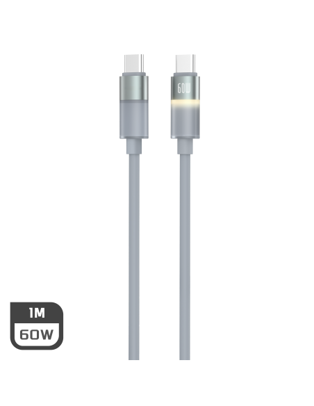 MLK+ CÂBLE USB-C VERS USB-C EN SILICONE DE 60 W AVEC LED