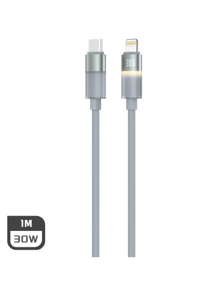 MLK+ CAVO USB-C A LIGHTNING 30W IN SILICONE CON LED
