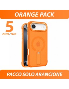 COVER RIGIDA MAGNETICA SEMITRASPARENTE CON STAND INTEGRATO - PACCO MONOCOLORE ARANCIONE