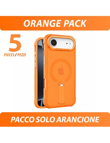 COVER RIGIDA MAGNETICA SEMITRASPARENTE CON STAND INTEGRATO - PACCO MONOCOLORE ARANCIONE