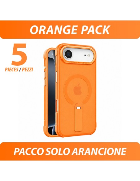 COVER RIGIDA MAGNETICA SEMITRASPARENTE CON STAND INTEGRATO - PACCO MONOCOLORE ARANCIONE