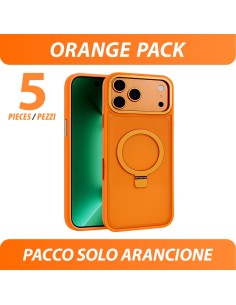 COVER RIGIDA MAGNETICA SEMITRASPARENTE CON FUNZIONE STAND - PACCO MONOCOLORE ARANCIONE