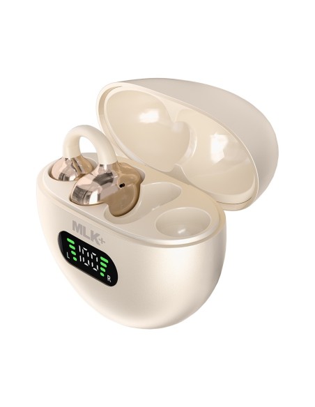 MLK+ EAR-CLIP BLUETOOTH EARBUDS WITH LED DISPLAY AND AI REAL-TIME TRANSLATION
