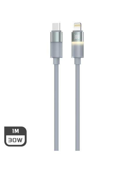 MLK+ 30W CÂBLE LIGHTNING TO USB-C EN SILICONE AVEC LED