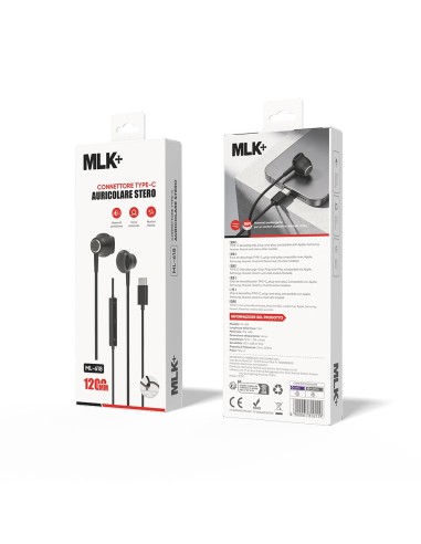 MLK+ AURICOLARI A FILO IN-EAR CONNETTORE TYPE C