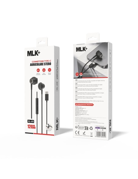 MLK+ ÉCOUTEURS INTRA-AURICULAIRES FILAIRES CONNECTEUR DE TYPE C