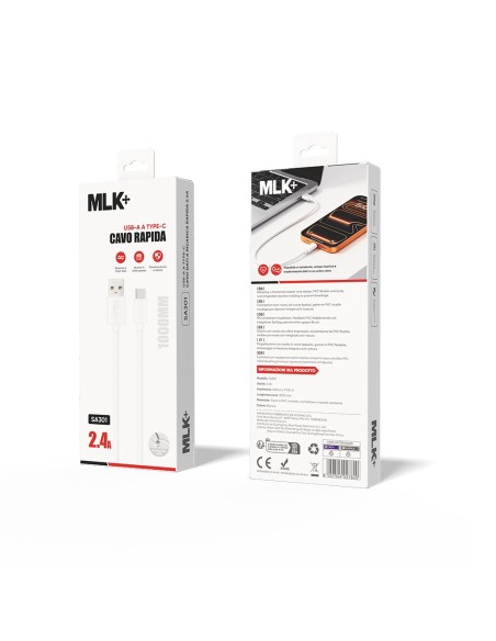 CÂBLE DE CHARGE ET DE DONNÉES MLK+ CONNECTEUR 2.4A TYPE C