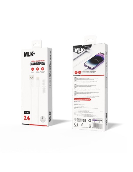MLK+ CÂBLE DE CHARGE ET DE DONNÉES CONNECTEUR LIGHTNING 2.4A